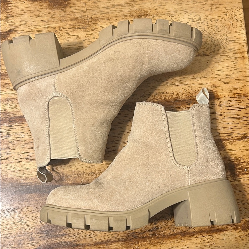Steve Madden Beige Ankle Booties